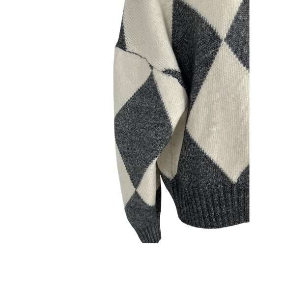 Pringle Of Scotland X H&M Long Sleeve Crew Neck Argyle Knit Sweater Size S - Picture 3 of 12